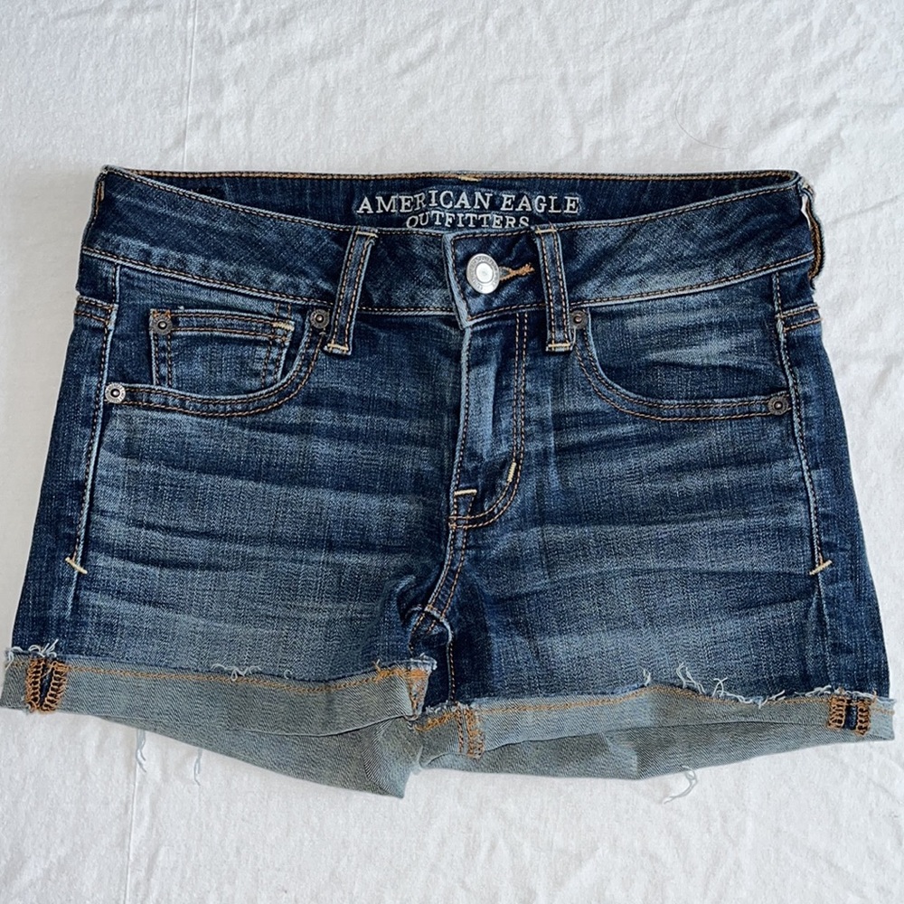 Vintage American Eagle Outfitters Shortie Denim Shorts Dark Wash size 2